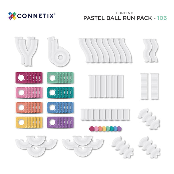 Magnetbausteine Kugelbahn – Pastell Ball Run Pack 106 Teile