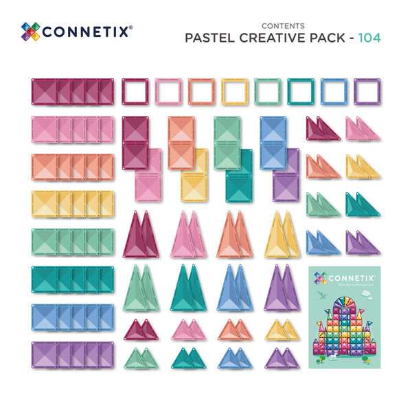 Magnetische Bausteine - Pastel Creative Pack (104 Teile)