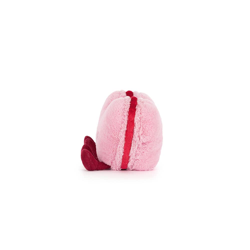 Jellycat Mackaroni Herz, süße rosafarbige Plüschliebe mit liebevollem Gesicht und roten Details