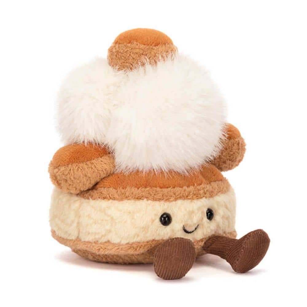 Jellycat Plüsch-Dessert in Form eines süßen orangefarbenen Kuchens mit weichem Obermaterial