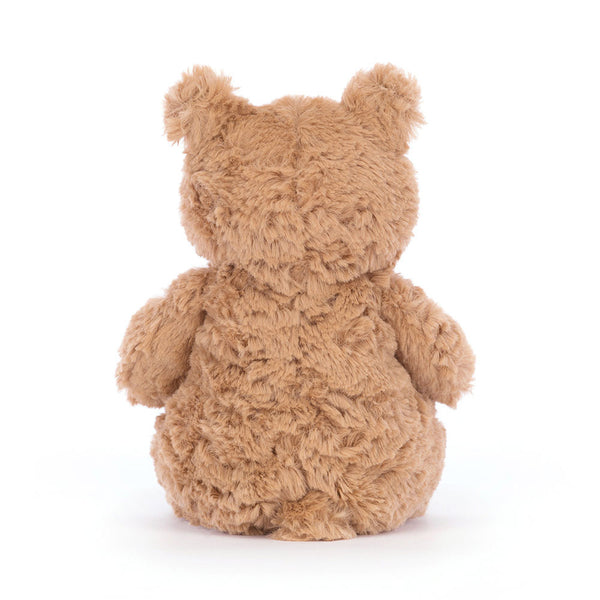 Plüschbär Jellycat – Bartholomew 14 cm von hinten mit braunem weichem Fell
