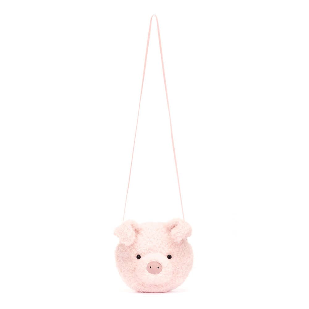 Jellycat Umhängetasche in Form eines niedlichen, flauschigen Schweins mit einem verstellbaren Schulterriemen
