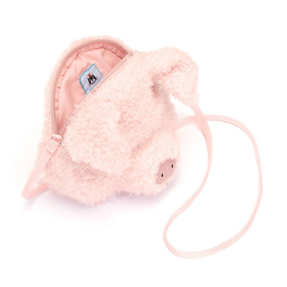 Jellycat Umhängetasche in Form eines niedlichen, flauschigen Schweins mit einem verstellbaren Schulterriemen