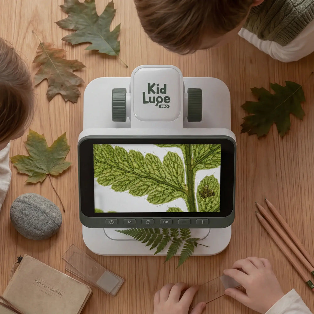 Das digitale Mikroskop von Kidinex mit großem Bildschirm und einfacher Bedienung für präzise Beobachtungen