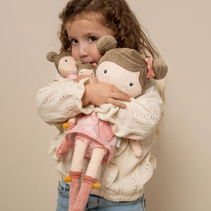 Stoffpuppe Rosa 35 cm – Kuschelpuppe aus der Little Pink Flowers Kollektion