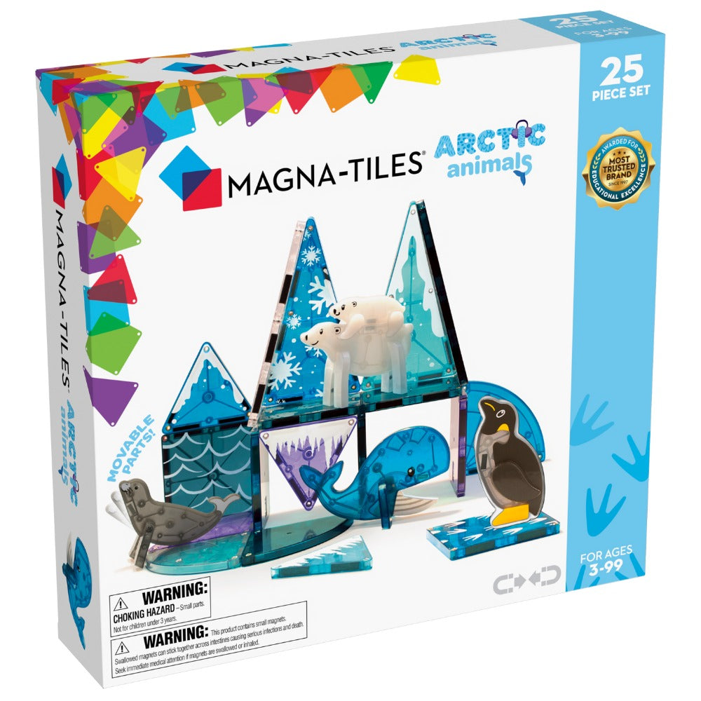 MAGNA-TILES Magnetbausteine arktische Tiere Set mit 25 Teilen für kreative Bauprojekte