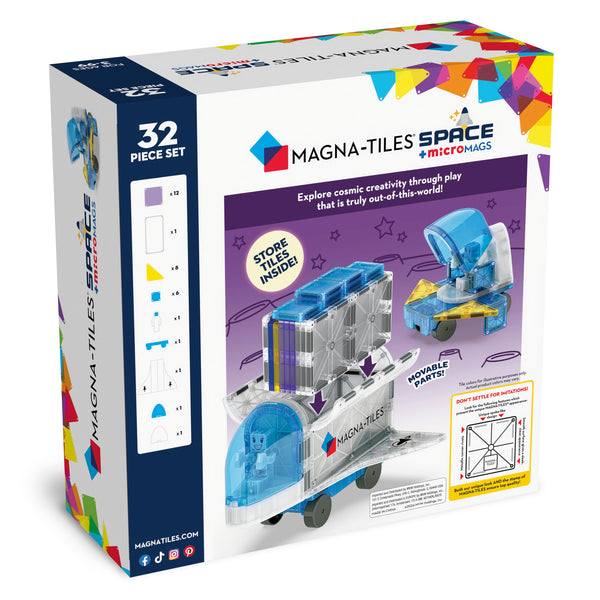 Magnetbausteine Kosmos Set von MAGNA-TILES mit 32 Teilen für kreatives Spielen im Weltraum