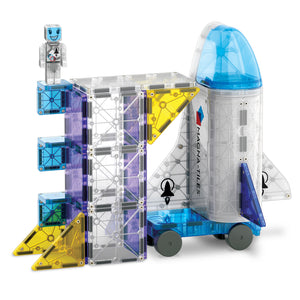 Magnetbausteine Kosmos Set von MAGNA-TILES mit Raketenmodell und Astronautenfigur