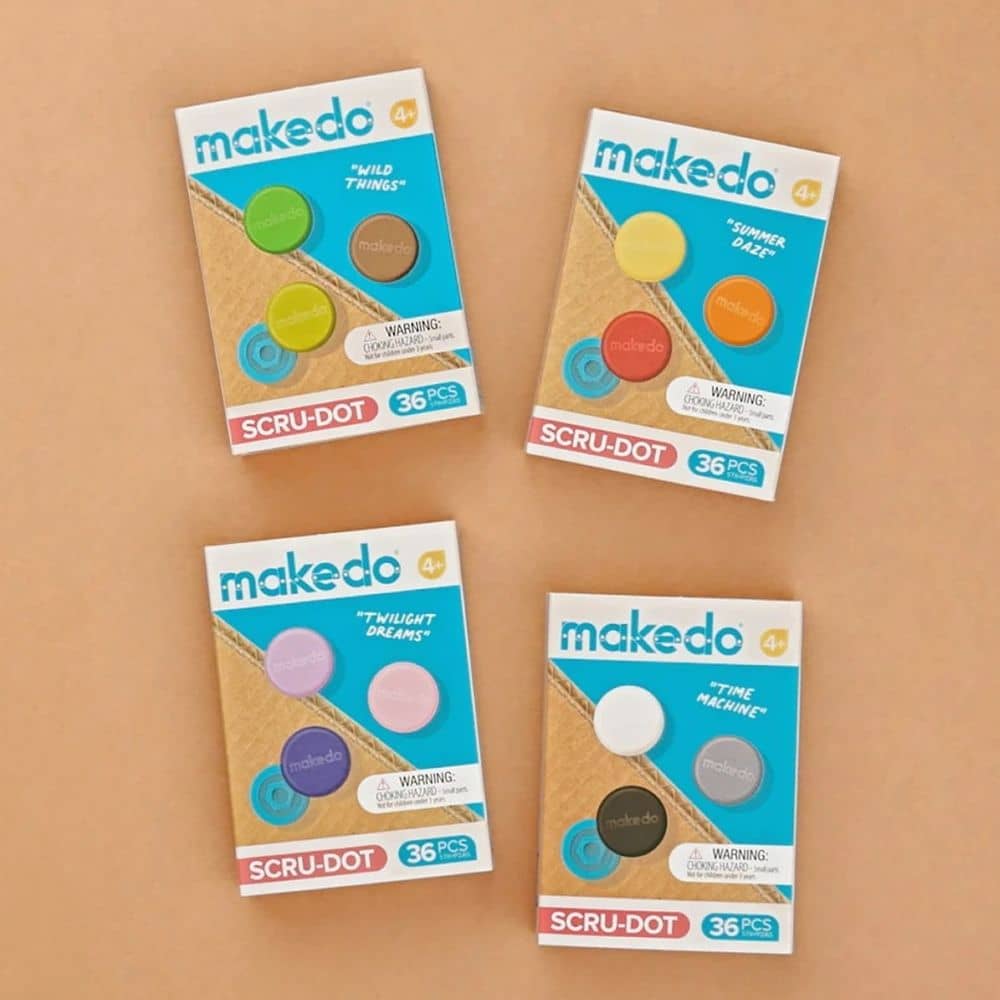 Makedo Scru-Dot Summer Daze kaufen, 36 bunte Schraubenkappen für kreative Bastelprojekte