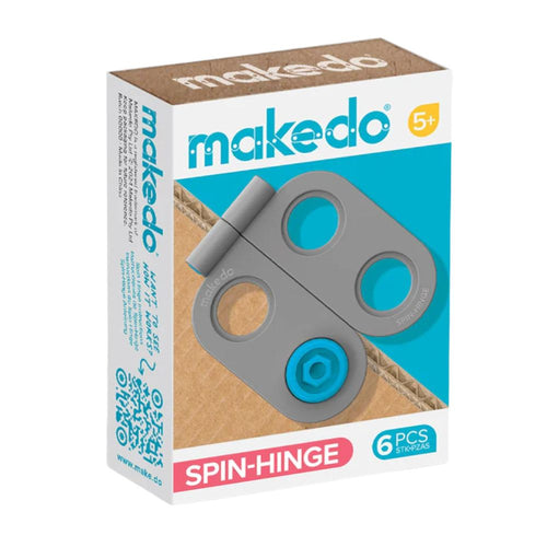 Makedo Spin-Scharnier-Set 6-tlg. in Verpackung für kreative Bauprojekte und Kinder ab 5 Jahren