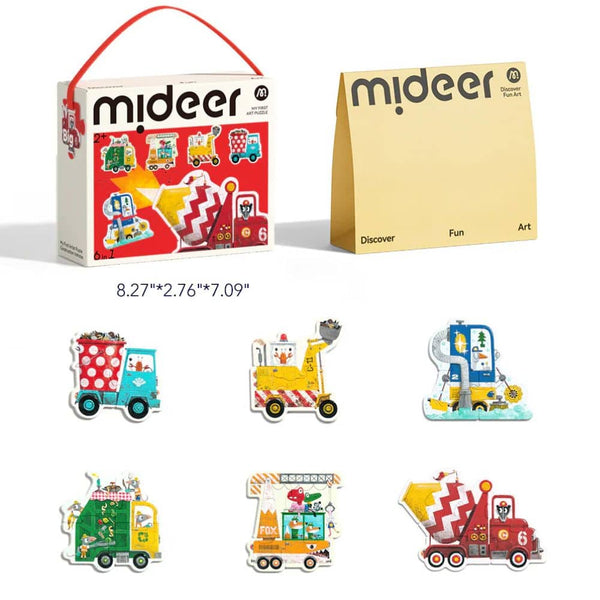 Mideer erste Puzzles für Kleinkinder mit bunten Fahrzeugen und kreativen Designs