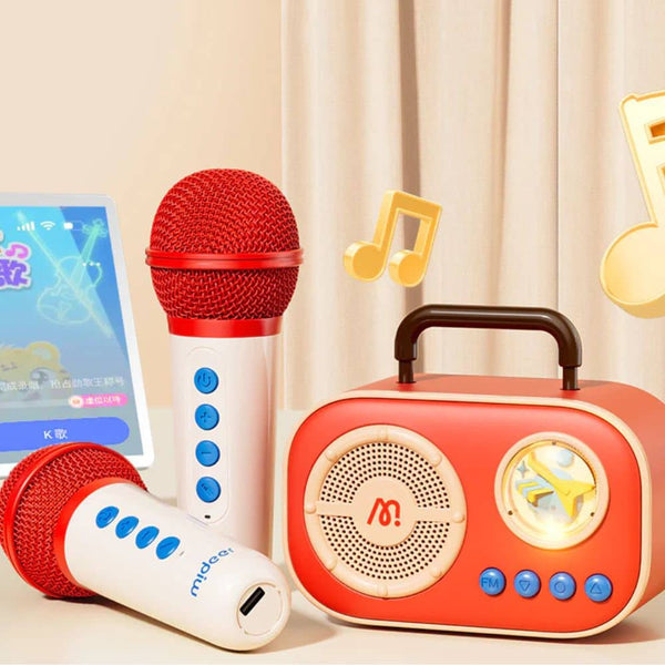 Mideer Karaoke Set für Kinder mit zwei Mikrofonen und tragbarem Lautsprecher für Spaß beim Singen