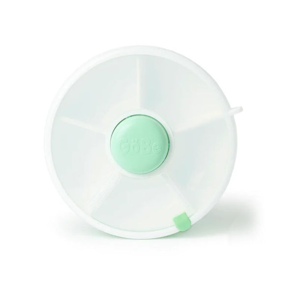 Gobe Snack Spinner Snackbehälter - Mint Green runder Lunchbox mit Fächern zur Aufbewahrung von Snacks