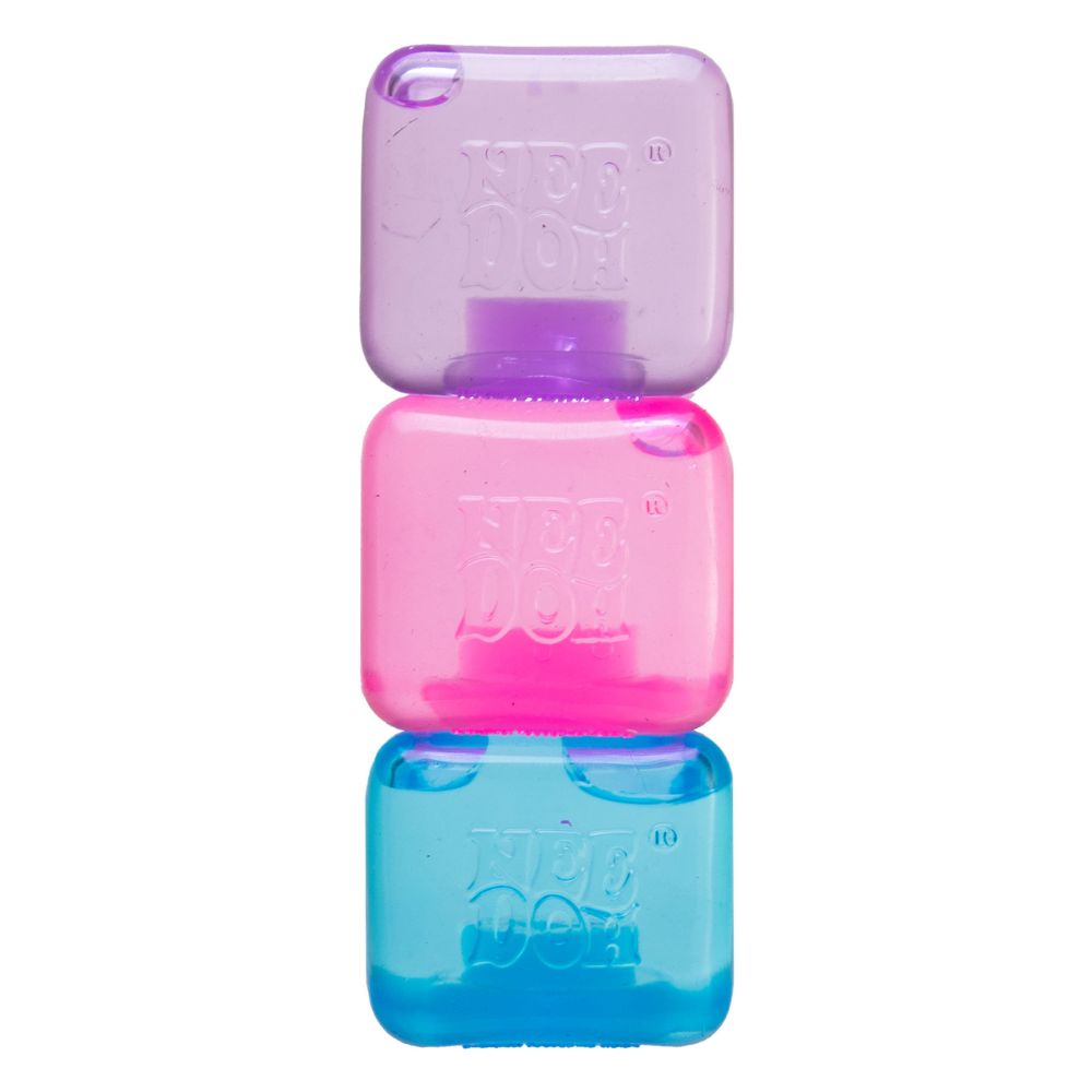 Schylling Needoh Nice Ice Baby farbige progressive Spielzeugwürfel in Blau, Lila und Pink