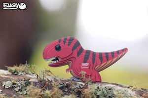Eugy Öko 3D Puzzle Tyrannosaurus in rot und schwarz für kreative Bastelprojekte