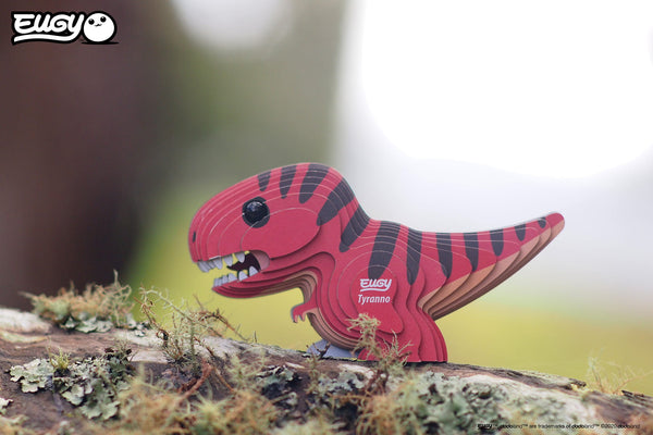 Eugy Öko 3D Puzzle Tyrannosaurus in rot und schwarz für kreative Bastelprojekte