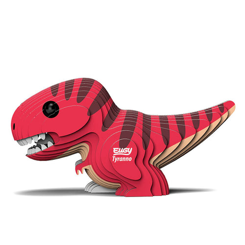 Öko 3D Puzzle Tyrannosaurus in rot mit detailreicher Gestaltung und stabilen Teile für kreatives Spielen