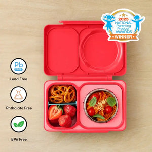 Lunchbox mit Thermosbehälter OmieBox Up – Cherry Pink