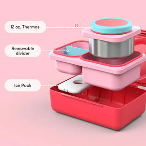Lunchbox mit Thermosbehälter OmieBox Up – Cherry Pink