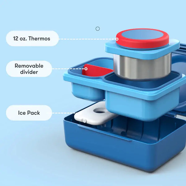 Lunchbox mit Thermosbehälter OmieBox Up – Cosmic Blue