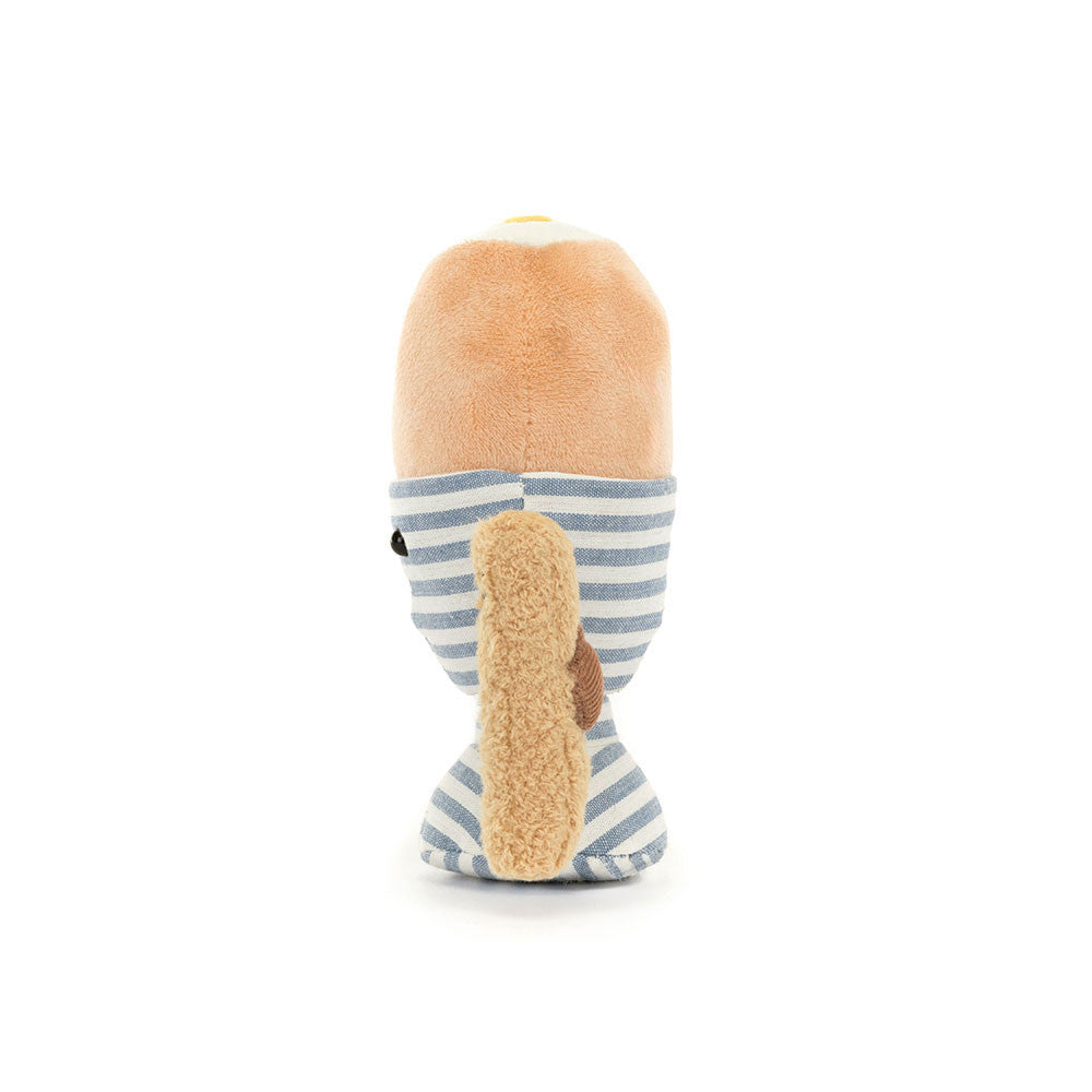 Jellycat Plüsch Ei im Glas mit fröhlichem Gesicht und einem knuddeligen Löffel