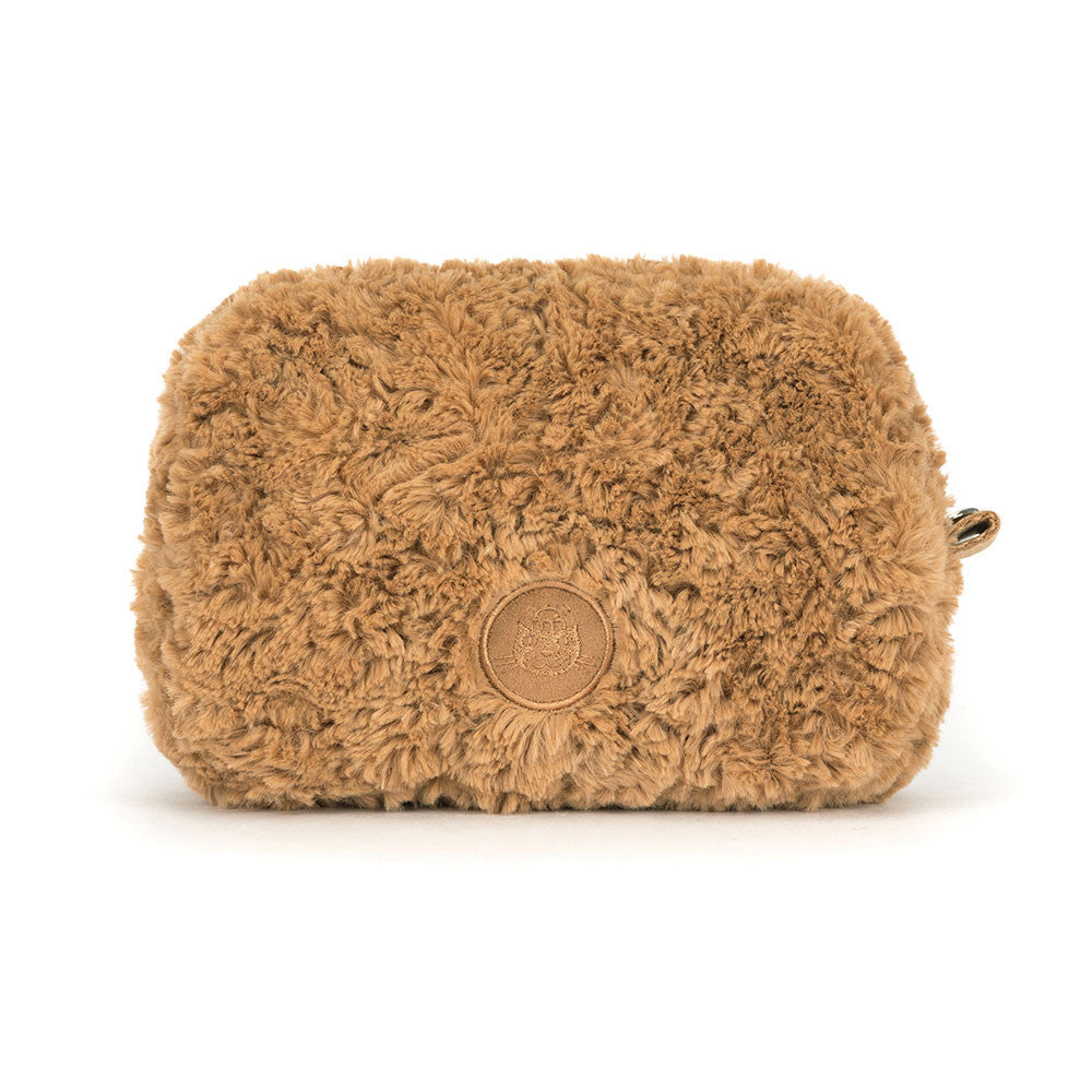 Jellycat Plüsch-Federtasche Schminktasche Teddy Bartholomew 19 cm in braunem Kuschel-Teddy-Design
