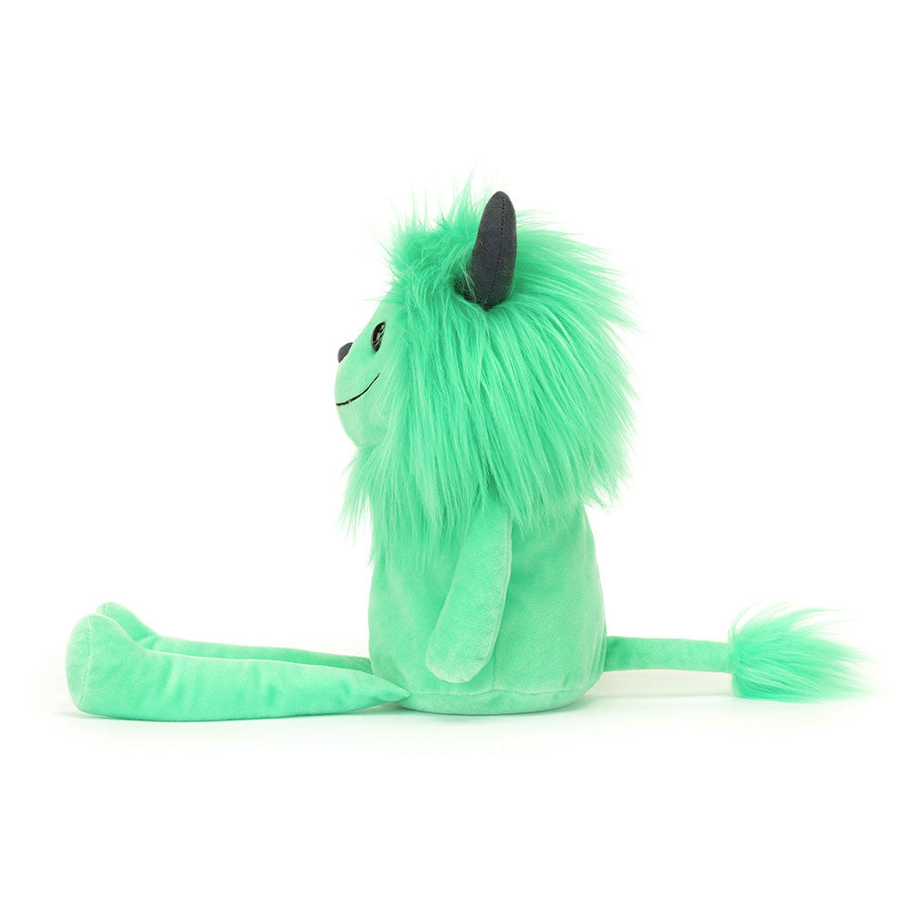 Jellycat Plüsch-Kobold Minze 42 cm weiche Kuschel-Przytulanka mit grünem Fell und schwarzen Hörnern