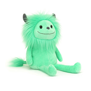 Jellycat Plüsch-Kobold Minze 42 cm weiche Kuschel-Przytulanka mit grünem Fell und schwarzen Hörnern