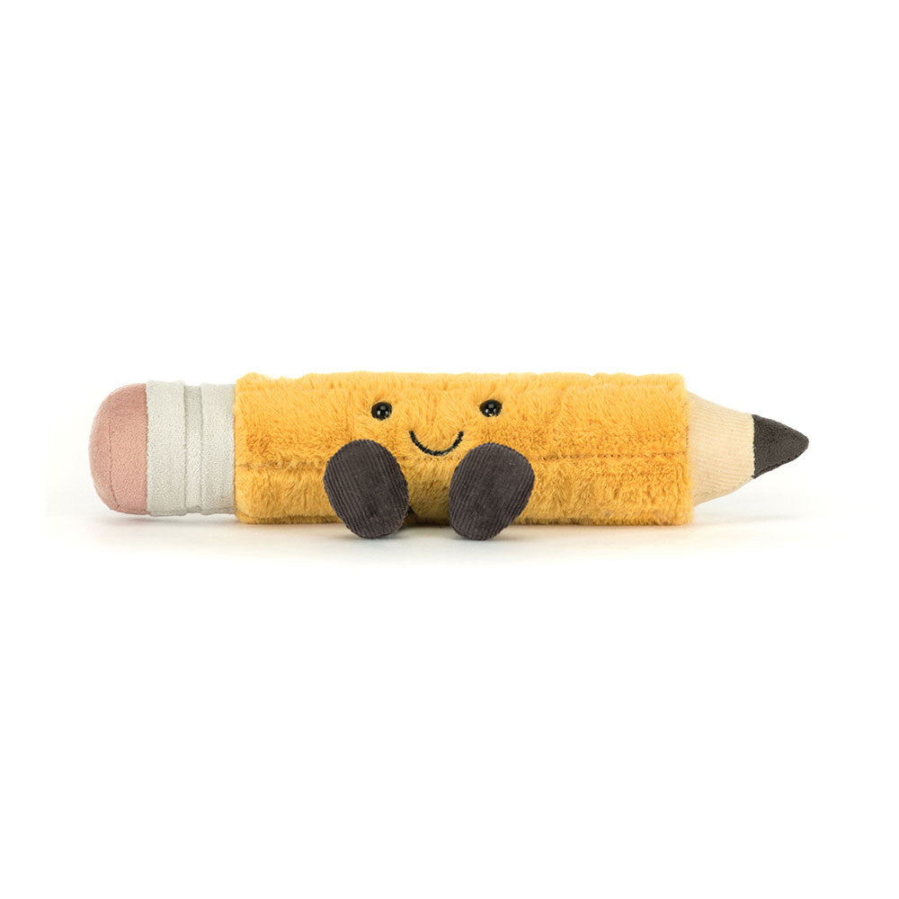 Jellycat Plüsch Lustiger Bleistift 21 cm Kuscheliges gelbes Plüschtier in Bleistiftform