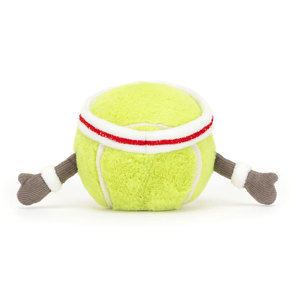 Jellycat Plüsch Tennisball für Kinder mit fröhlichem Gesicht und Armen zum Spielen