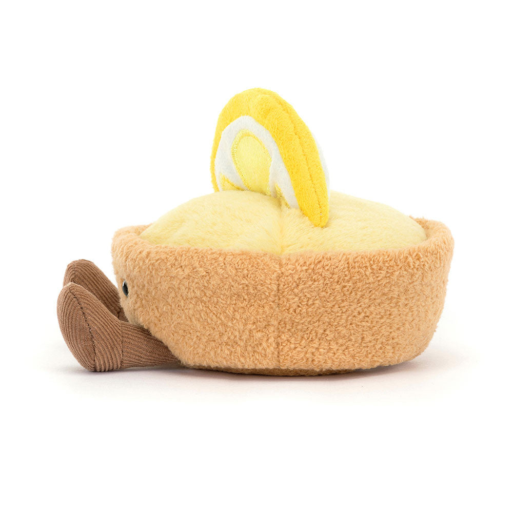Jellycat Plüsch-Zitronentarte 11 cm Kuscheltier mit süßem Gesicht und weichen Beinen