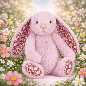 Plüschhase LUX mit Blumenöhrchen von Jellycat, weich und ideal zum Kuscheln