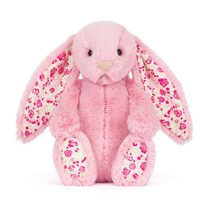 Jellycat Plüschkaninchen LUX mit Blumenöhrchen in rosa, ideal zum Kuscheln und Spielen