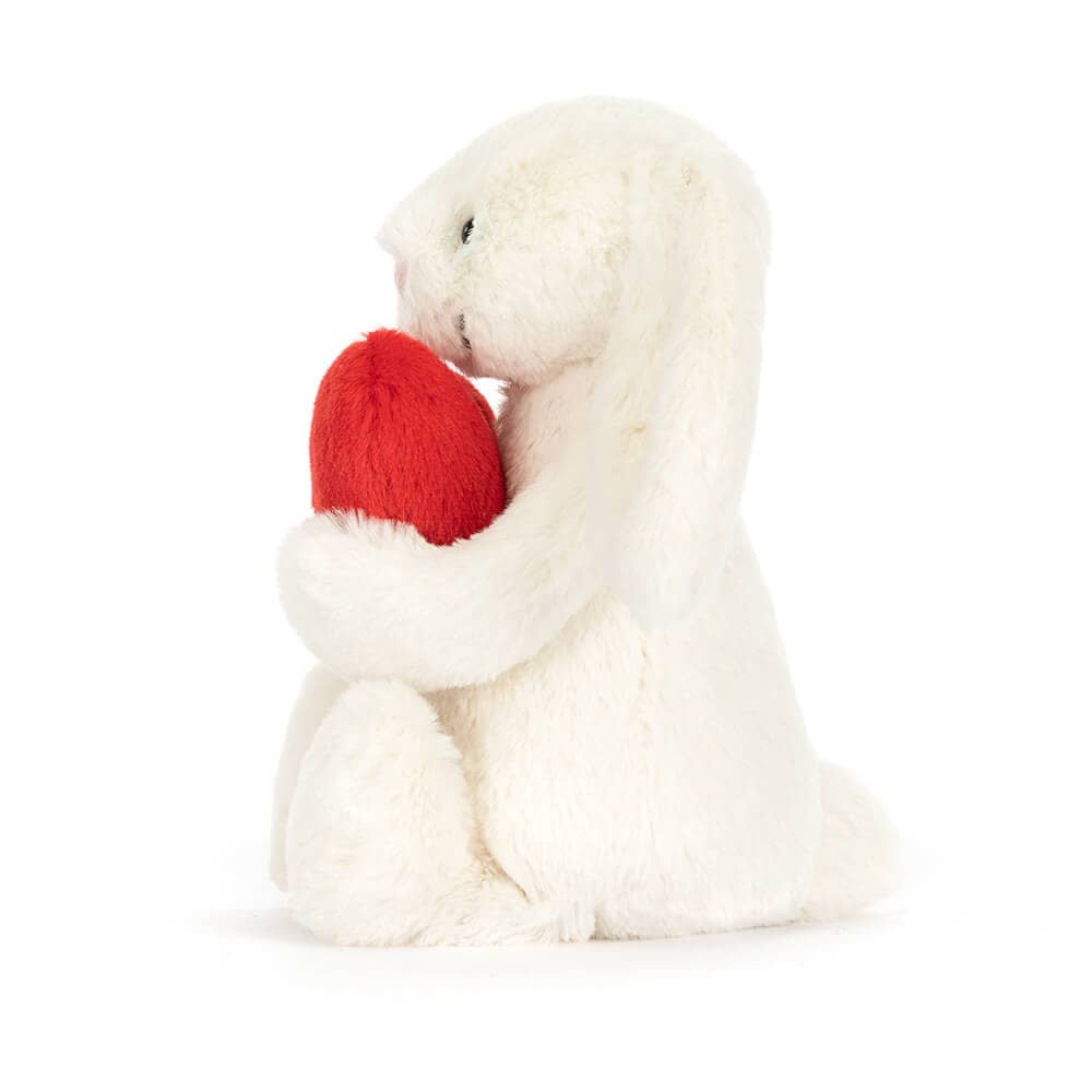 Jellycat Plüschkaninchen mit rotem Herzen, ideal als kuscheliges Geschenk für Kinder