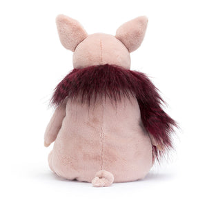Jellycat Przytulanka Plüschschwein mit Boaschal 28 cm von hinten weich und rosa