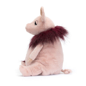 Jellycat Plüschschwein mit Boaschal 28 cm sitzend aus weichem rosa Kuschelstoff