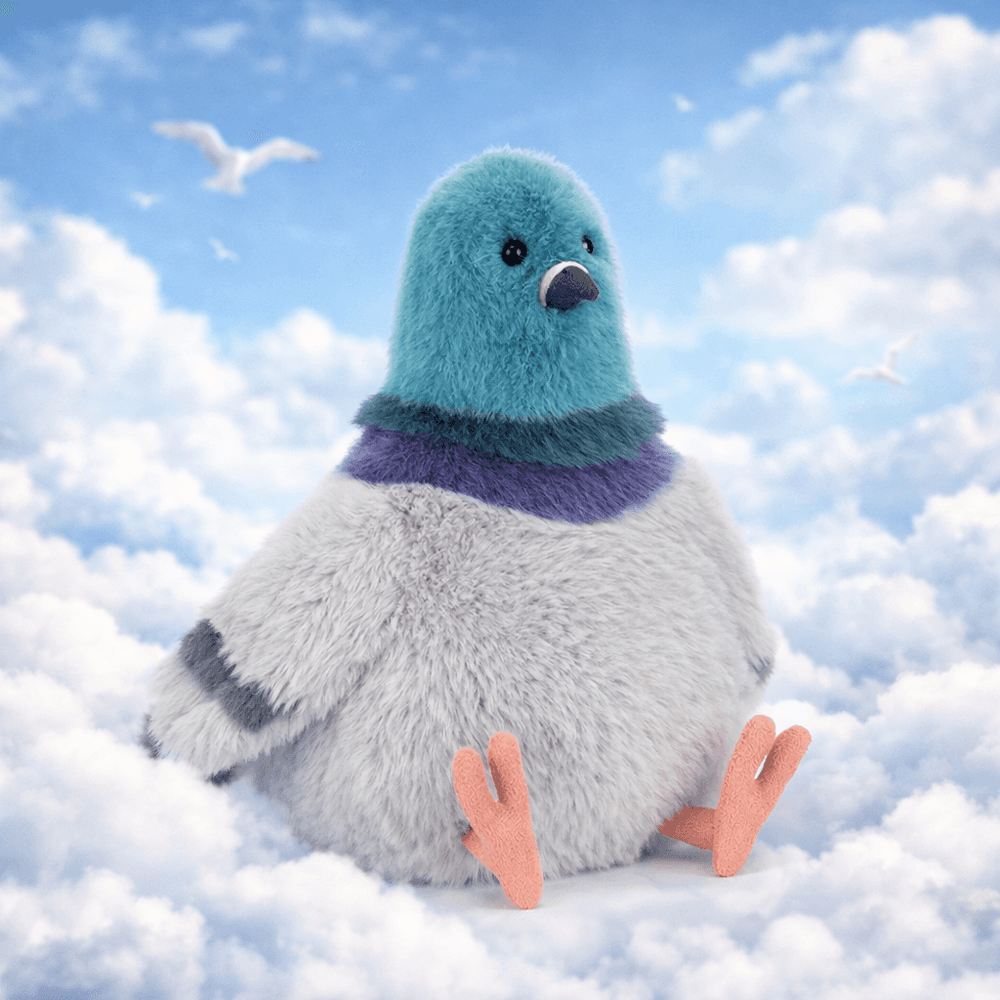 Jellycat Plüschtaube Strutton 22 cm in sanften Farben mit weichem, kuscheligem Fell