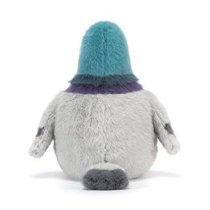 Rückansicht der Jellycat Plüschtaube Strutton 22 cm mit buntem Kopf und weichem Körper