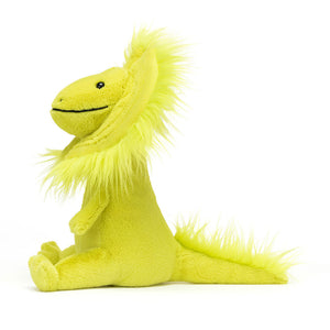 Jellycat Plüsch-Dinosaurier – Dilophosaurus 27 cm in leuchtendem Gelb mit weichem Fell