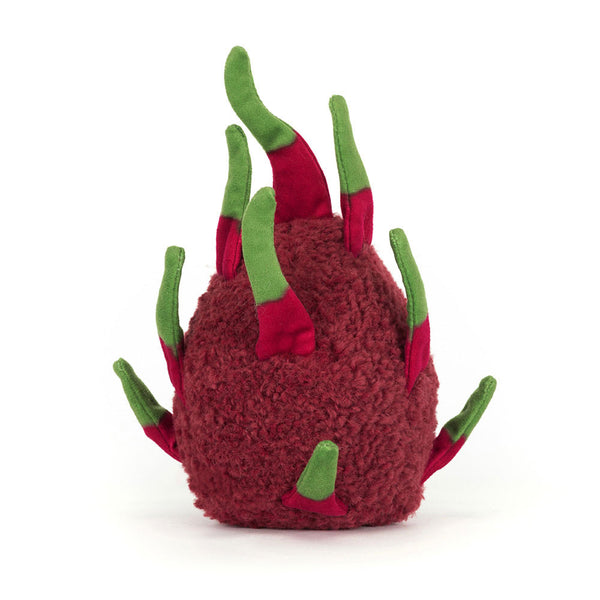 Jellycat Plüsch-Drachenfrucht 22 cm Kuscheltier mit weichem, roten und grünen Bezug