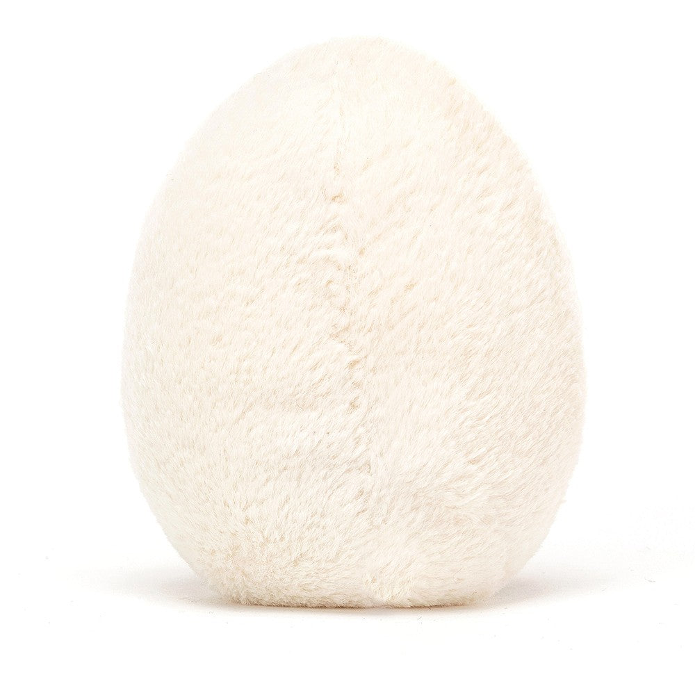 Jellycat Plüsch-Ei mit fröhlichem Gesicht 14 cm weiches Kuscheltier mit braunen Füßen