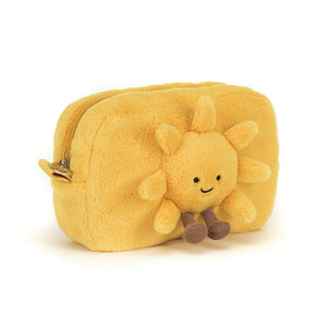 Jellycat Plüsch-Federtasche, Schminktasche - Lächelnder Sonnenschein 19 cm aus weichem Plüsch