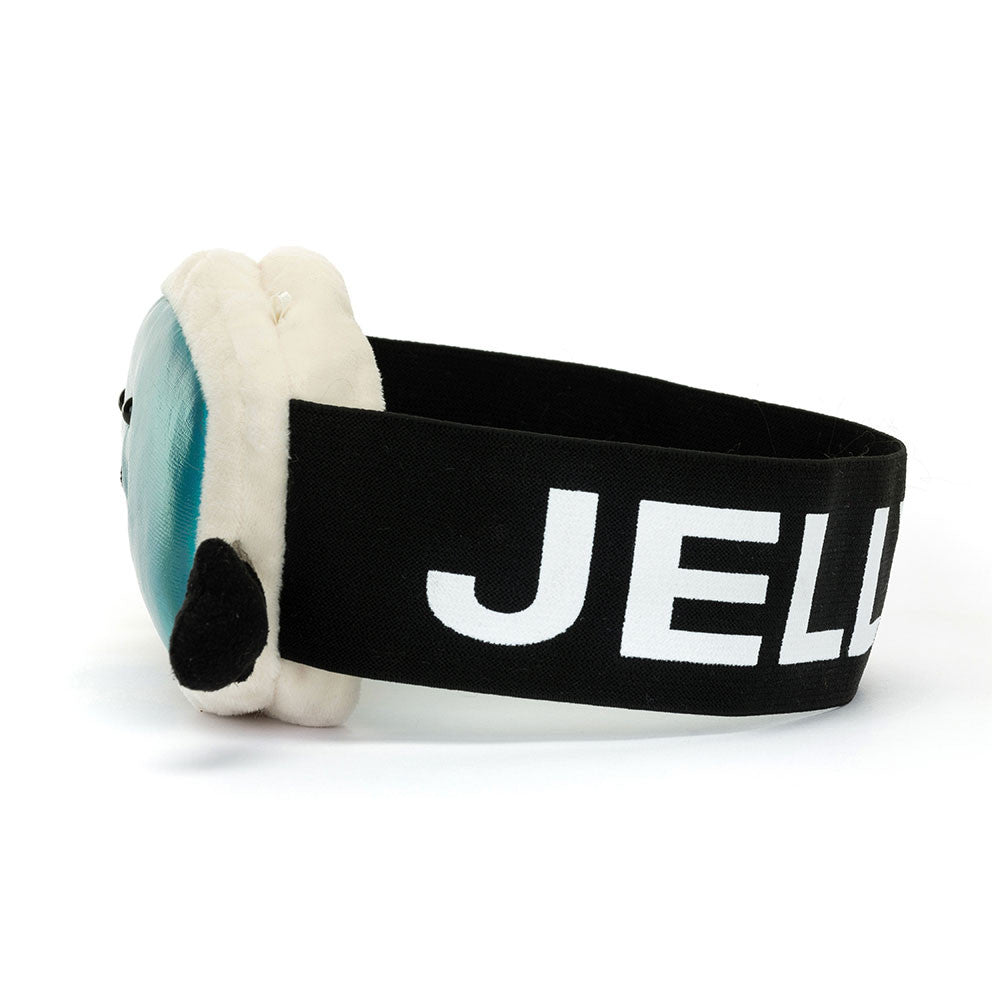Jellycat Plüsch Jolly Skibrille 17 cm mit lachendem Gesicht und blauem Spiegelglas