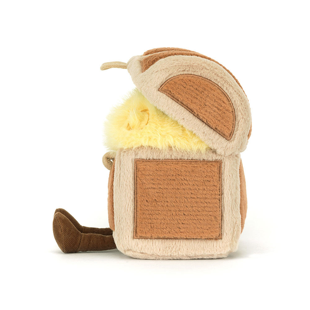 Jellycat Plüsch-Schatzkiste 19 cm niedliche kuschelige Schatzkiste mit lächelndem Gesicht