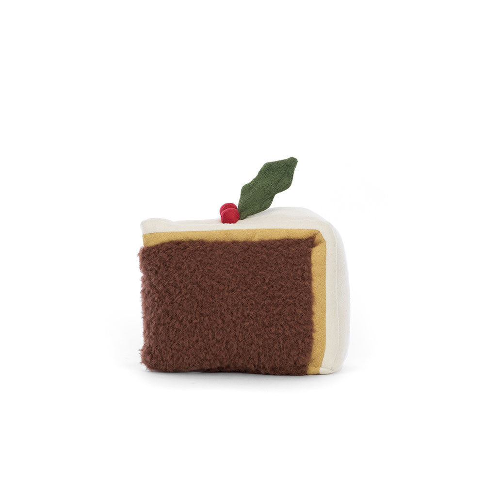 Jellycat Plüsch Weihnachtskuchen 10 cm weicher Kuschelweihnachtskuchen mit Gesicht und Deko