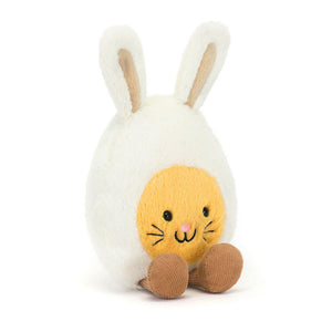 Jellycat Plüschei - Hase 14 cm Kuscheltier mit weichem weißem Fell und braunen Ohren und Füßen