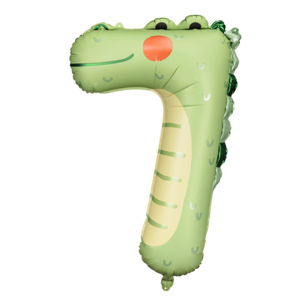 Folienballon – Zahl 7 Krokodil