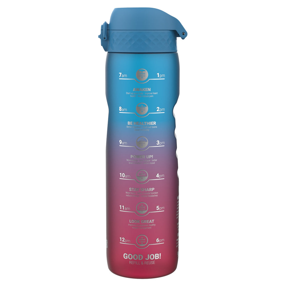 Trinkflasche 1000 ml - Motivator Farbverlauf Blau/Rosa