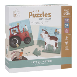 Progressive Puzzle 4 in 1 – Little Farm - Tublu.de