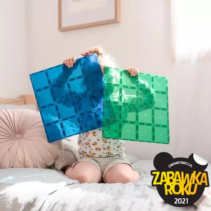 Magnetbausteine – Regenbogenblau & Grün-Grundplatte 2 Teile - Tublu.de